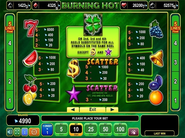 burning hot 7u0027s slot machines online no money